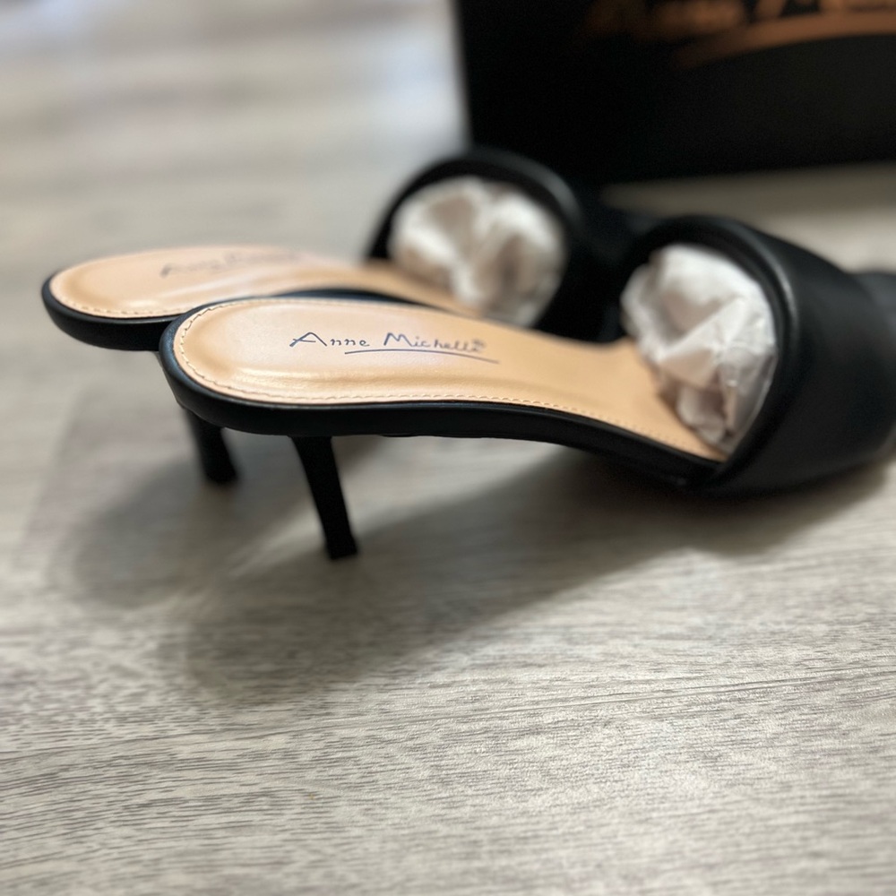 Anna Michelle Black Heel Sandals size 8 - Picture 5 of 7